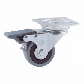 Rueda Afo CR07181 With brakes Joining Plate Ø 50 mm Latex rubber