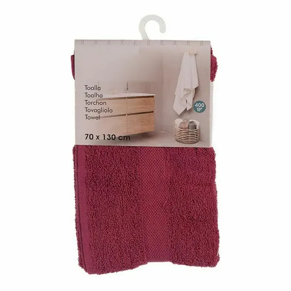 Bath towel Maroon (70 x 0,5 x 130 cm) (3 Units)