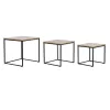 Set of 3 tables DKD Home Decor Black Metal 45 x 45 x 45 cm MDF Wood
