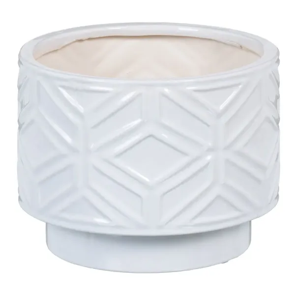 Planter 21,5 x 21,5 x 16,5 cm Ceramic White