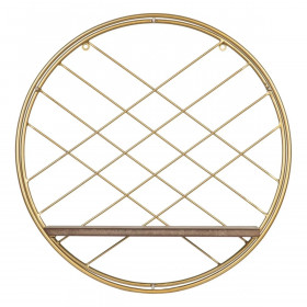 Shelve Natural Golden Metal Wood 43 x 13 x 43 cm