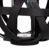 Lantern Candleholder Black Bamboo 30 x 30 x 26 cm