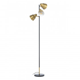Floor Lamp 30 x 30 x 155 cm Black Golden Metal