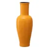 Vase 21,5 x 21,5 x 52,5 cm Ceramic Yellow