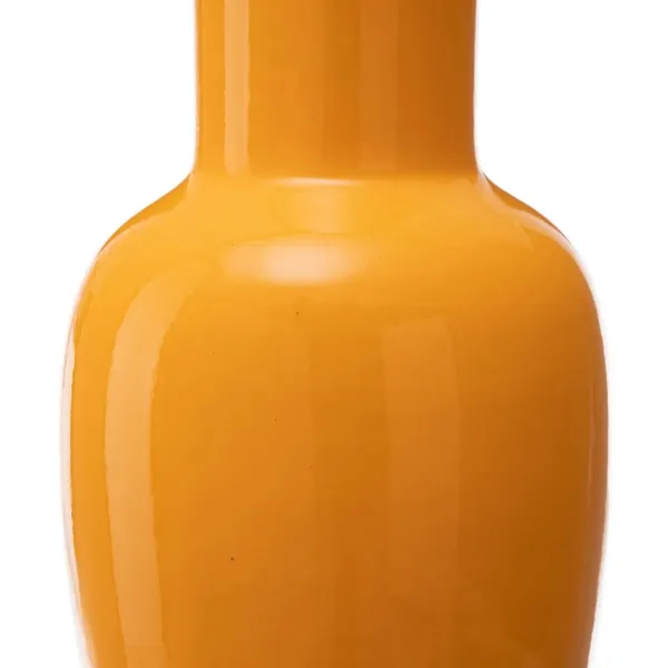 Vase 21,5 x 21,5 x 52,5 cm Ceramic Yellow