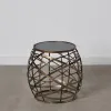 Side table 42 x 42 x 40 cm Crystal Grey Golden Metal