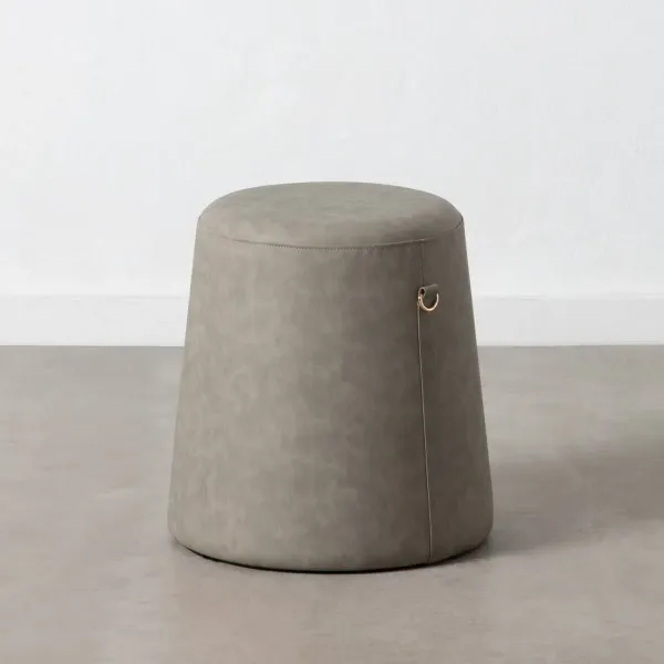 Pouffe Grey Synthetic Leather 41 x 41 x 42 cm DMF