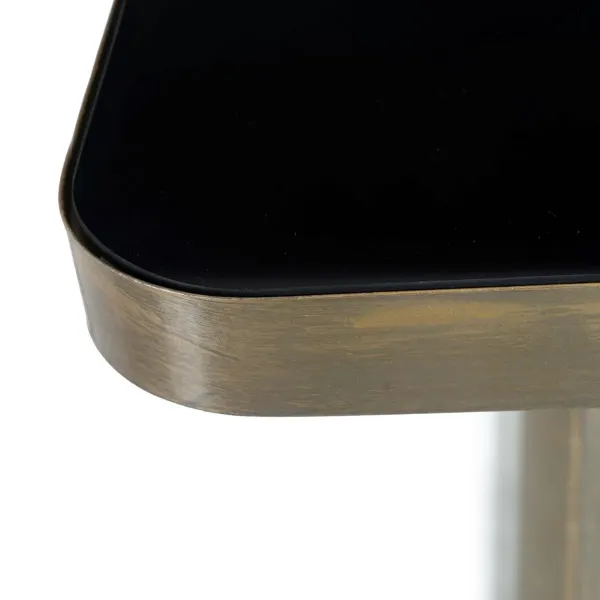 Side table 50,5 x 50,5 x 51 cm Crystal Black Golden Metal