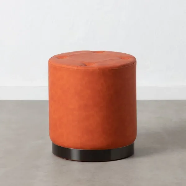 Pouffe Dark Red Synthetic Leather 38 x 38 x 42 cm DMF