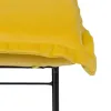 Pouffe Synthetic Fabric Metal Yellow 40 x 40 x 35 cm