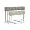 Set of Planters DKD Home Decor 100 x 22 x 70 cm Grey Metal White Vintage