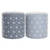 Footrest DKD Home Decor 31 x 31 x 33 cm Blue Sky blue Pinewood Geometric Mediterranean (2 Units)