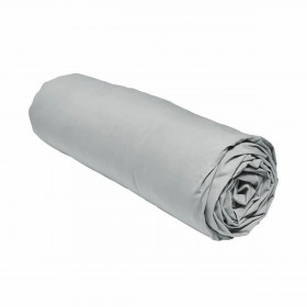 Fitted bottom sheet TODAY Percale Light grey 140 x 200 cm Grey