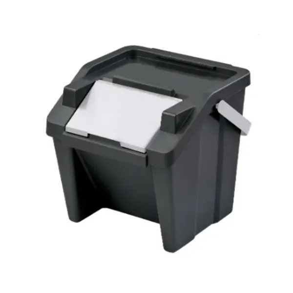 Recycling Waste Bin Tontarelli Moda Black White 28 L Stackable