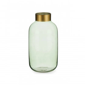 Vase Green Golden Glass 14,5 x 29,5 x 14,5 cm (6 Units)