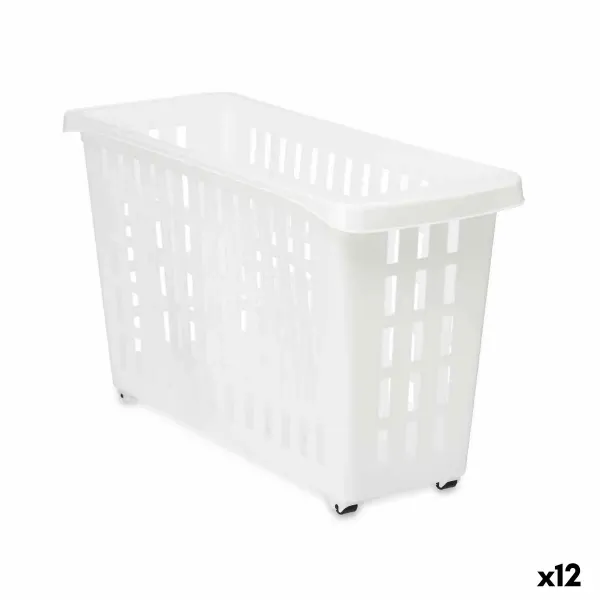 Multi-purpose basket With wheels White Plastic 17,5 x 26 x 46 cm (12 Units)