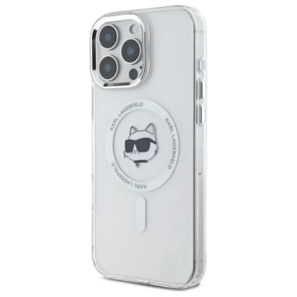 Karl Lagerfeld IML Metal Choupette Head MagSafe - Case for iPhone 16 Pro Max (white)