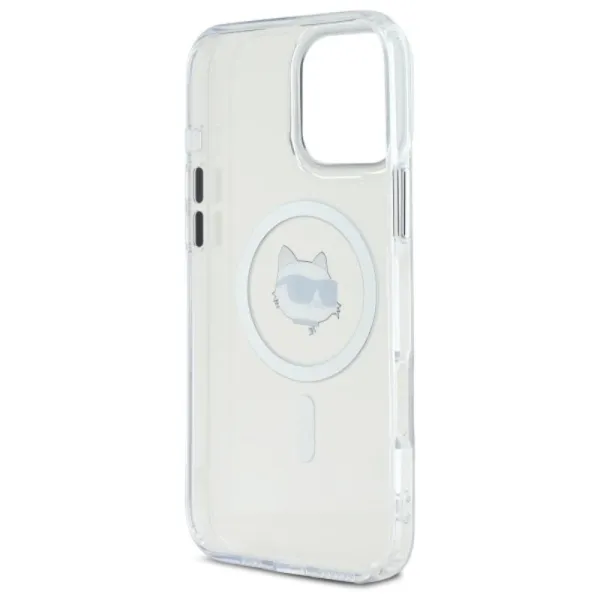Karl Lagerfeld IML Metal Choupette Head MagSafe - Case for iPhone 16 Pro Max (white)