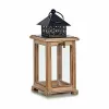 Lantern Brown Black Wood Metal 13 x 29 x 13 cm (6 Units)