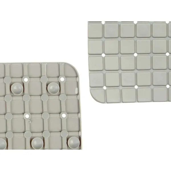 Non-slip Shower Mat Frames Grey PVC 67,7 x 38,5 x 0,7 cm (6 Units)