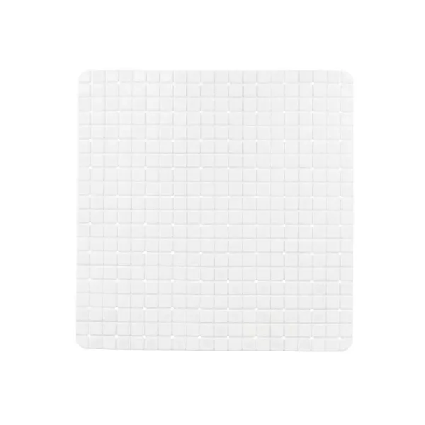 Non-slip Shower Mat Frames White PVC 50,3 x 50,3 x 0,7 cm (6 Units)