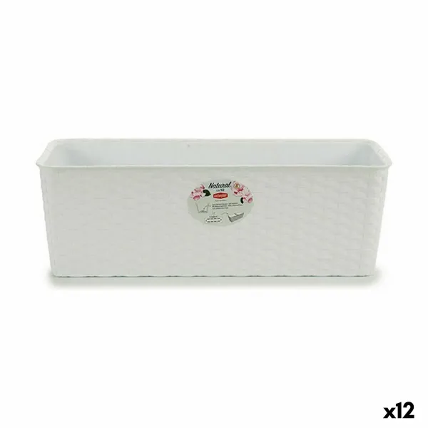 Planter Stefanplast White Plastic 48,5 x 16 x 18 cm (12 Units)