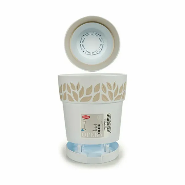Self-watering flowerpot Stefanplast Cloe White Plastic 15 x 15 x 15 cm (12 Units)