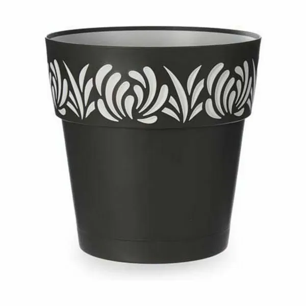 Self-watering flowerpot Stefanplast Gaia Anthracite Plastic 29 x 29 x 29 cm (6 Units)