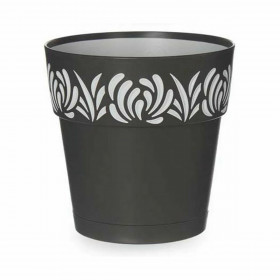 Self-watering flowerpot Stefanplast Gaia Anthracite Plastic 15 x 15 x 15 cm (12 Units)