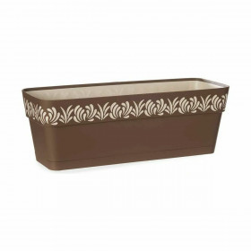 Self-watering planter Stefanplast Gaia Brown Plastic 18 x 17 x 49,5 cm (12 Units)