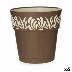 Self-watering flowerpot Stefanplast Gaia Brown Plastic 25 x 25 x 25 cm (6 Units)