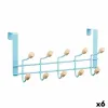 Door Coat Rack Blue Wood Metal 35 x 17 x 15 cm (6 Units)