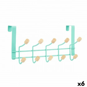 Door Coat Rack Green Wood Metal 35 x 17 x 15 cm (6 Units)