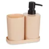 Bath Set Black Beige polypropylene (12 Units)