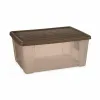 Storage Box with Lid Stefanplast Elegance Brown Plastic 29 x 17 x 39 cm (6 Units)