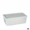 Storage Box with Lid Stefanplast Elegance White Plastic 5 L 19,5 x 11,5 x 33 cm (12 Units)