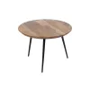 Set of 3 tables Wood Metal Iron Acacia 50 x 50 x 45 cm