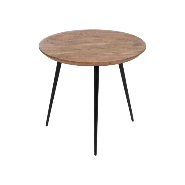 Set of 3 tables Wood Metal Iron Acacia 50 x 50 x 45 cm