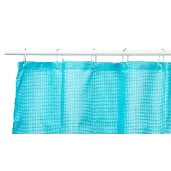 Shower Curtain Points Blue Polyester 180 x 180 cm (12 Units)