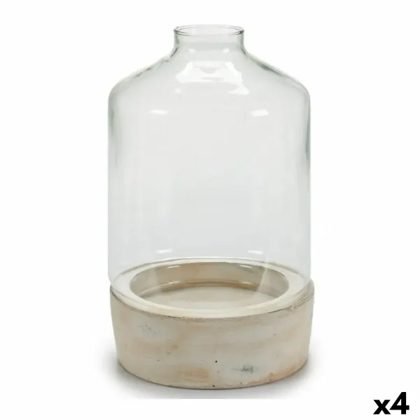Candleholder Transparent Stone Crystal 18 x 29 x 18 cm (4 Units)