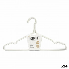 Set of Clothes Hangers White Metal Silicone 39,5 x 20 x 0,5 cm (24 Units)