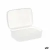 Box with compartments White Transparent Plastic 21,5 x 8,5 x 15 cm (12 Units)
