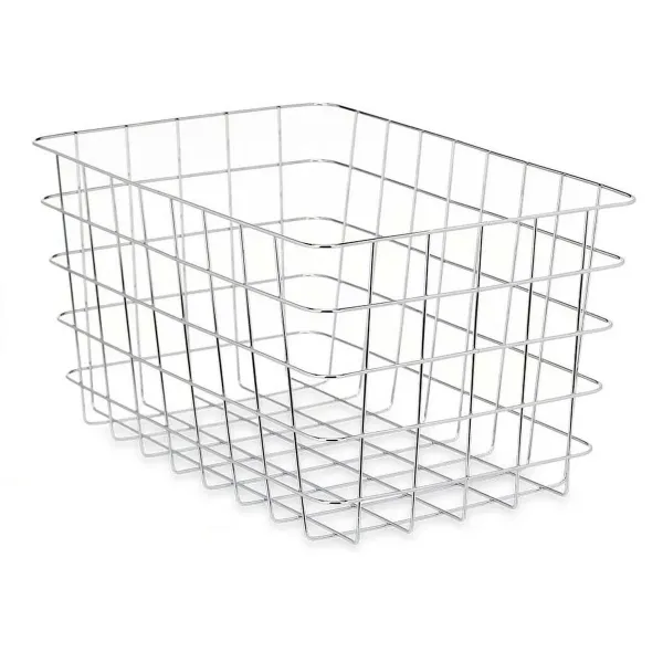 Multi-purpose basket Silver Metal 38 x 21 x 26 cm Rectangular (6 Units)