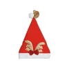 Father Christmas Hat Reindeer Red Golden 28 x 2 x 39 cm (12 Units)