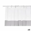 Shower Curtain Transparent 180 x 180 cm Grey Plastic PEVA (12 Units)