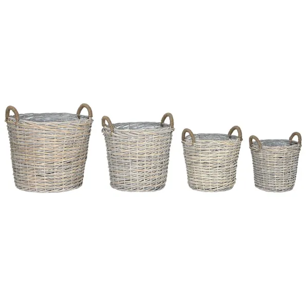 Log Stand Home ESPRIT wicker Rope 55 x 58 x 57 cm