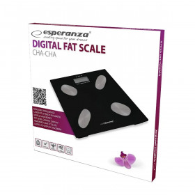 Digital Bathroom Scales Esperanza EBS022K Black Tempered glass