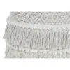 Footrest Home ESPRIT White Fringe 40 x 40 x 45 cm