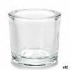 Candleholder Transparent Glass 6,5 x 6 x 6,5 cm (12 Units)