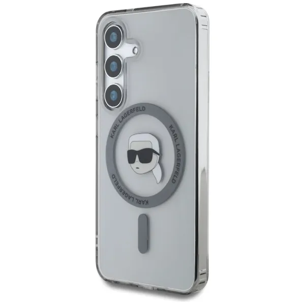 Karl Lagerfeld Button Karl Head Printed Logo MagSafe - Case for Samsung Galaxy S25 (Black)